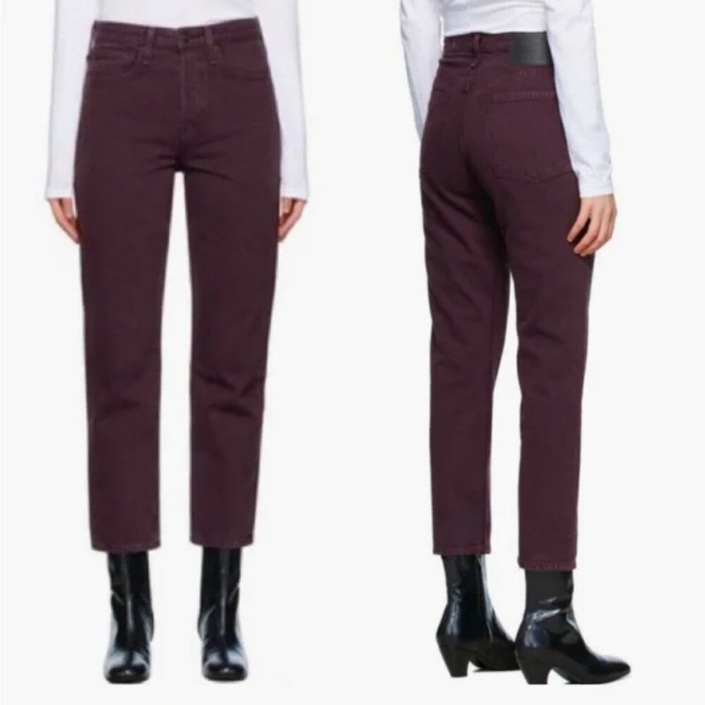 rag & bone Straight Leg Jeans in Deep Plum